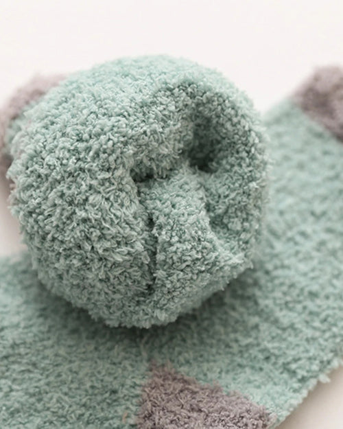 Close-up of the fluffy sock knit