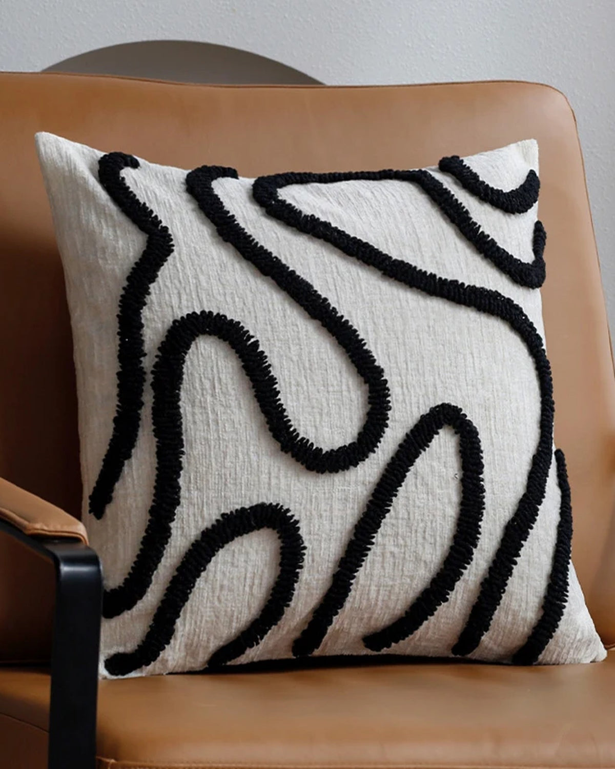 The Willa Tufted Cushion Cover in Black