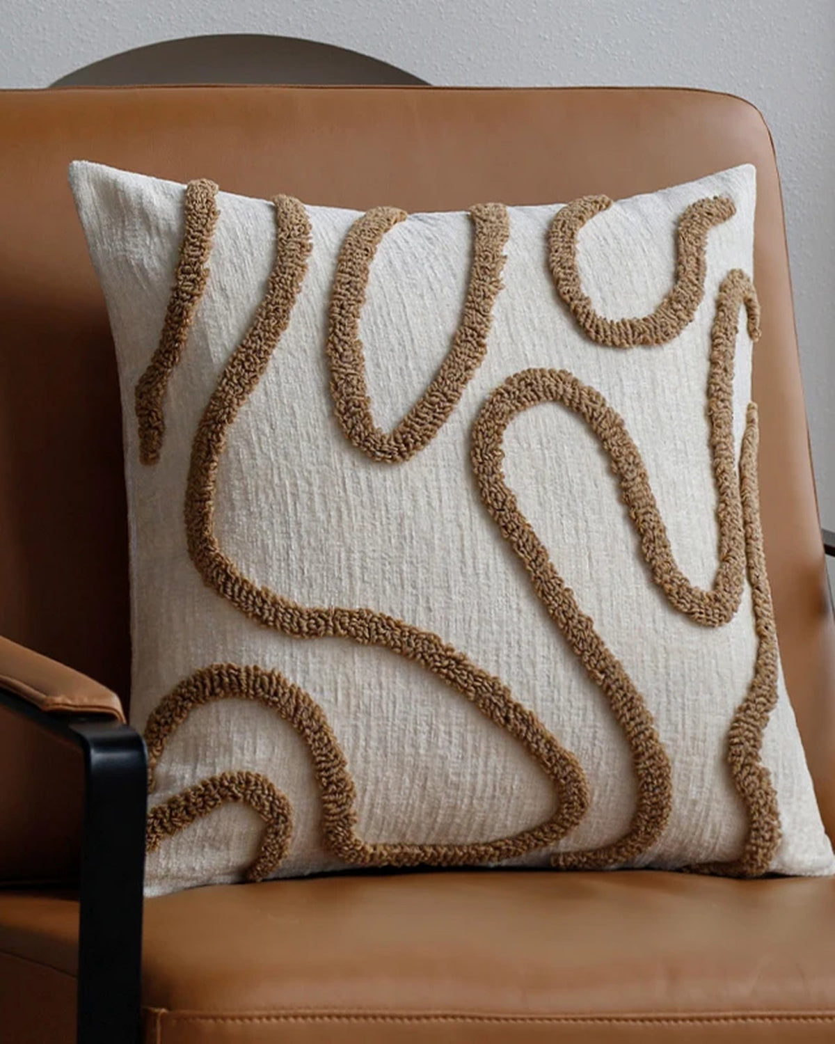 The Willa Tufted Cushion Cover in Coffee